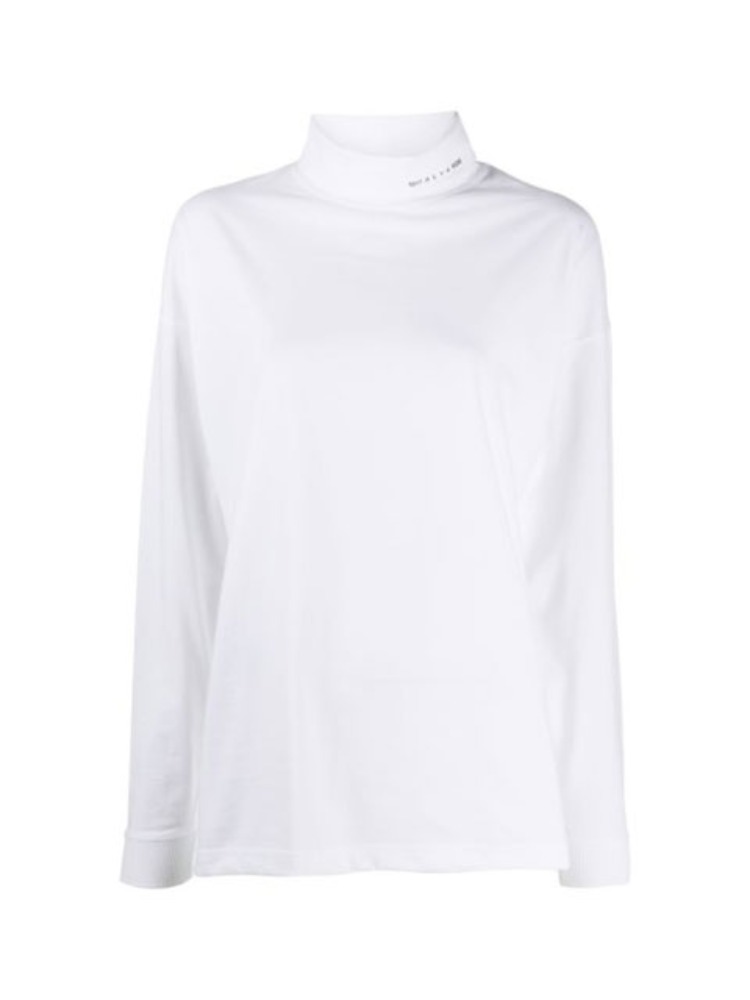 WHITE LONG SLEEVE ROLL NECK T-SHIRTS  알릭스 화이트 롱 슬리브 롤 넥 티셔츠 - 아데쿠베