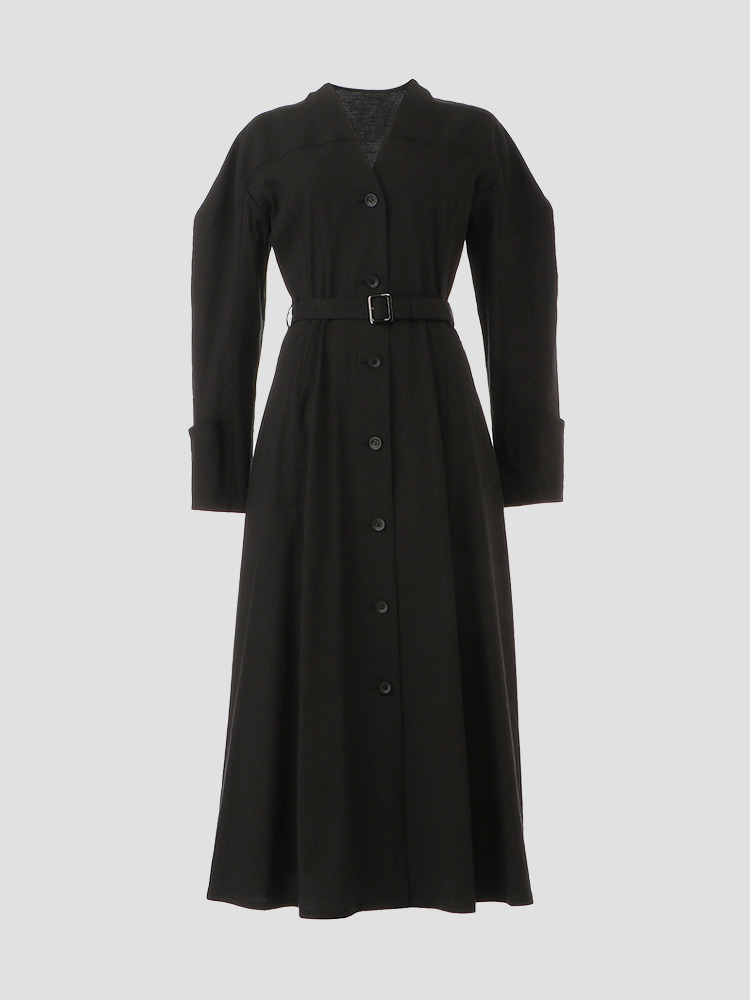 BLACK SYBIL SHIRT DRESS  아키라나카 블랙 사이빌 셔츠 드레스 - 아데쿠베