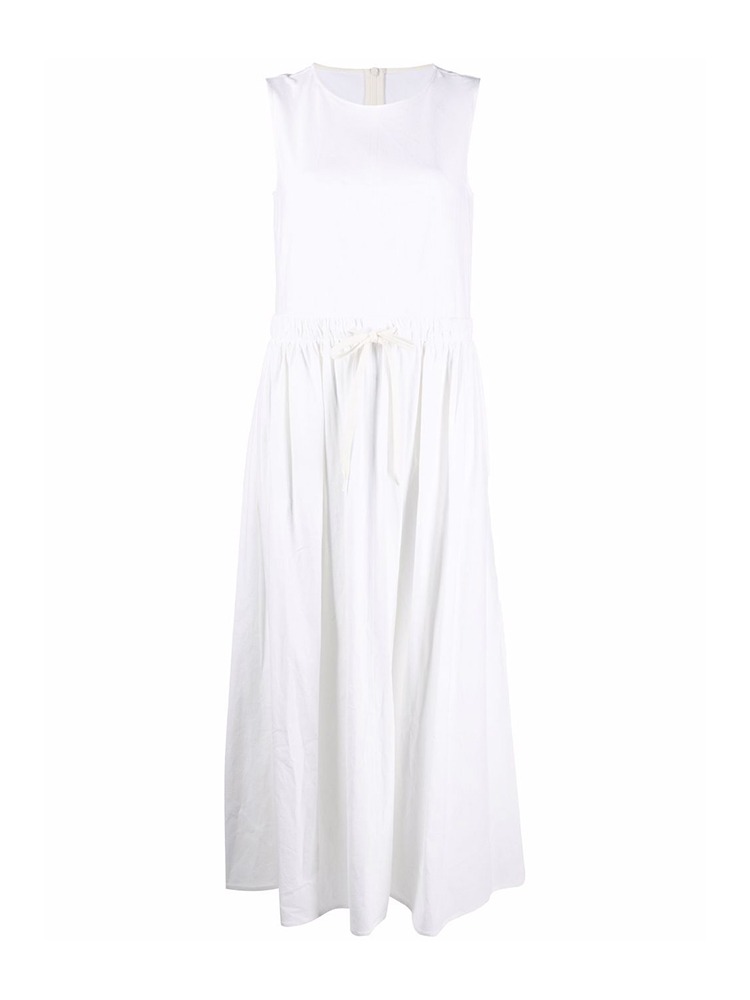OFF WHITE LINEN DRAPED DRESS  MM6 오프 화이트 리넨 드레이프 드레스 - 아데쿠베